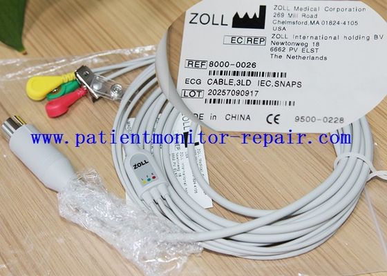 ZOLL ECG Cables 3LD IEC SHAPS ECG Leadwires REF 8000-0026 Medical Parts